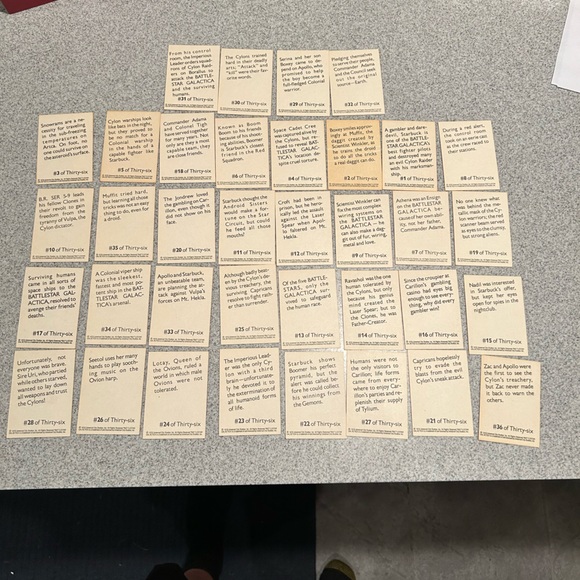 Complete 1978 Vintage Battlestar Galactica Collectors card set 1-36 - Picture 4 of 16